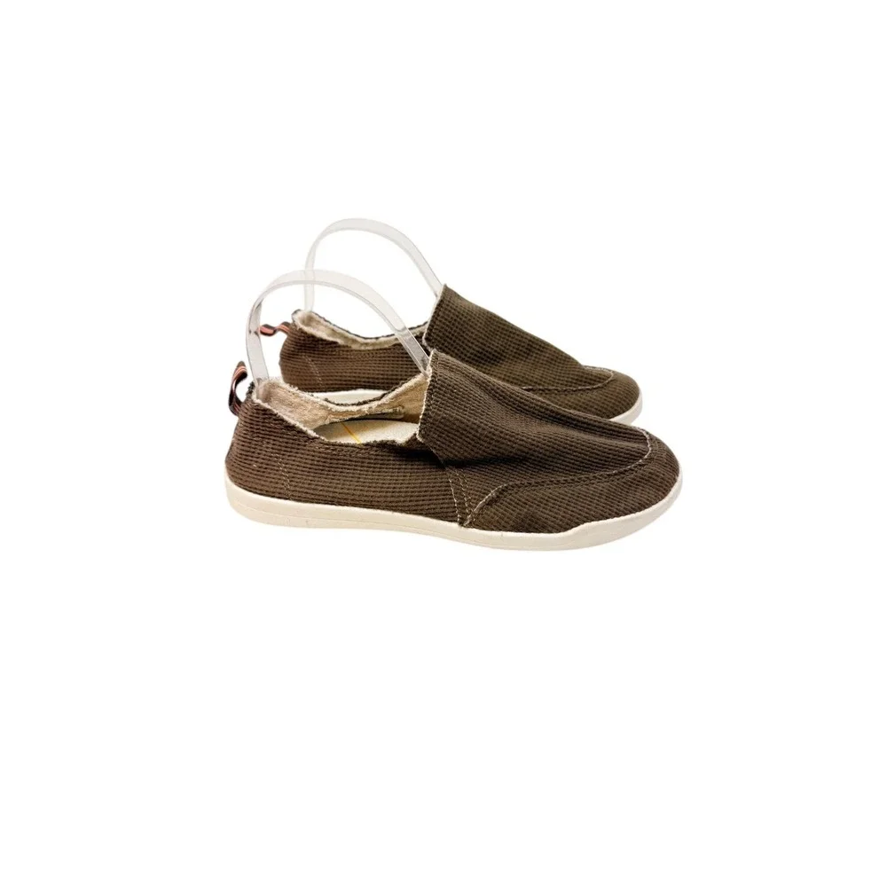 Vionic Beach Malibu Slip On Sneakers Brown Waffle Knit Sustainable‎ Shoes 8.5
